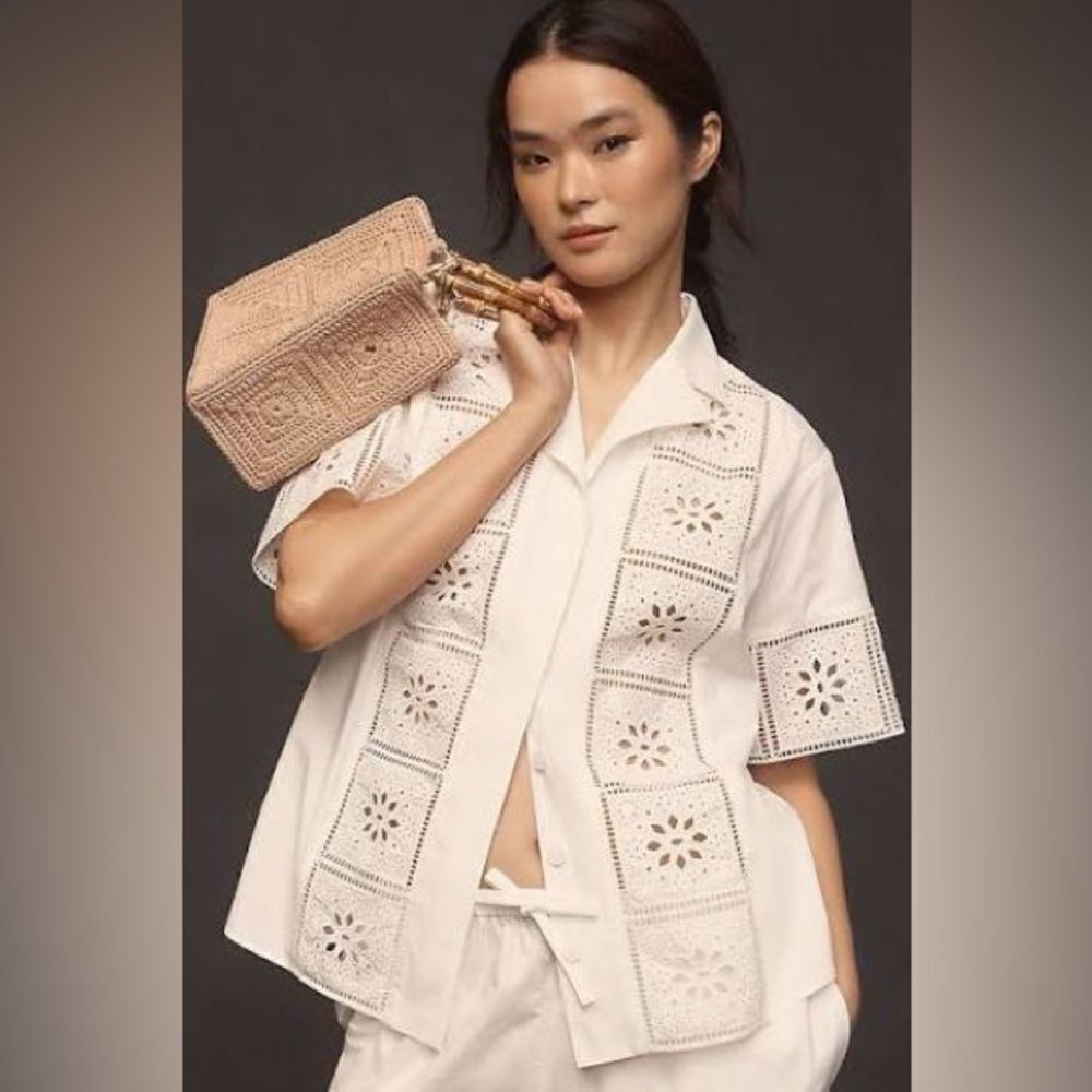Anthropologie Aligne Ulysses Broderie Eyelet Blouse